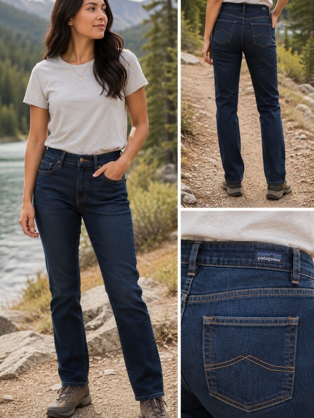 Patagonia Women's Dark Wash Straight Leg Jeans Size 26 Sustainable Denim
